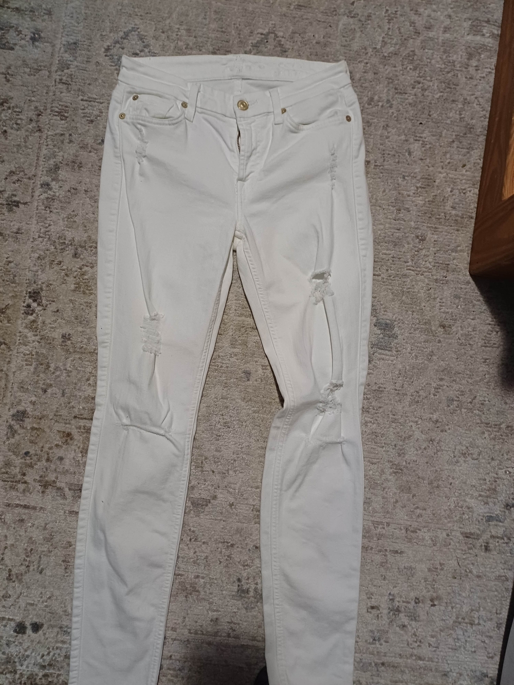 7 For All Mankind White Skinny Jeans